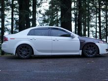 Eventually I was involved in a hit and run... my driver side fender was damaged and there was paint damage on my front bumper.

I ended up deciding to go with the endlessrpm carbon fiber fenders and decided to get my front bumper repainted.