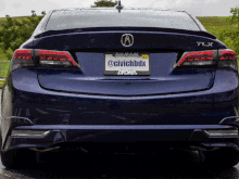 Clear Acura TLX Tail Lights Pressing Brakes ON