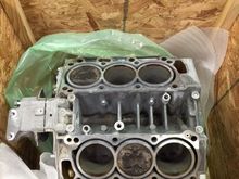 The old engine short block removed.