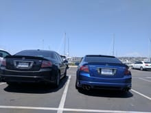 Went to my friend's graduation party, ran into an NBP Stock UA7 in the parking lot, had to park next to him and stunt LOL.