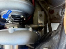 Turbo mounted to the car, it's very solid.