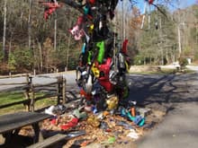 The Tree of Shame.  Various motorcycle/car parts that get added when someone &quot;FAILS&quot;