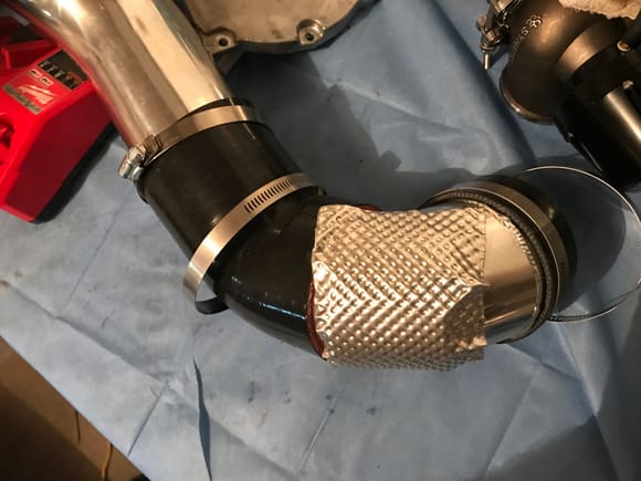 The intake pipe is very close to the anterior RV6 v3 precat. Thoughtfully, Andy Gerzina over at Gerzy Bear Performance included an 1800F heat shield to keep all the temps cool.