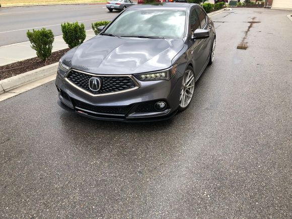 Added a S factor front splitter and center lip wrapped in carbon fiber.