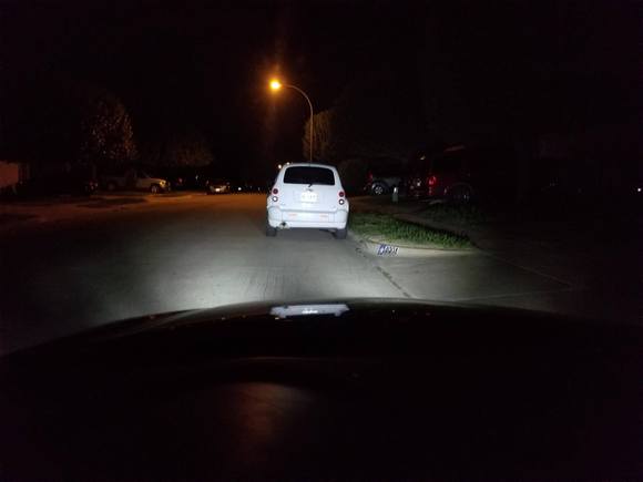 DRL Lights at night showing output