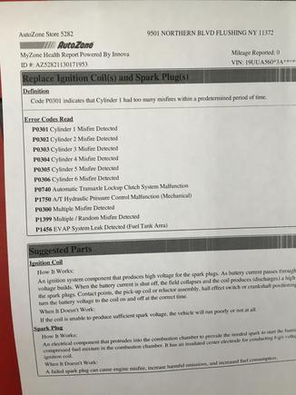 Codes for all cyd misfireing and p0740 , p1750 , p0300 , p1399 and p1456 all spark plugs and coils changed does anyone kno what the miss fires could b ???