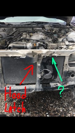 On the Left (Hood latch). On the Right ("weird switch")