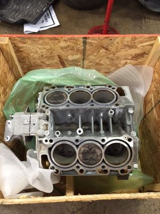 The old engine short block removed.