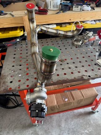 It is fully welded now getting this thing in and out requires removing the starter so I think I'm going to add a vband to split it into two pieces.