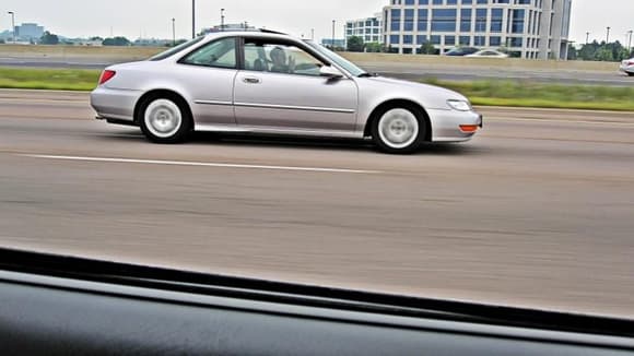 My car rolling on the highway