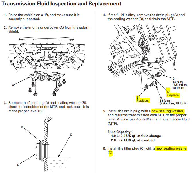 Replacing Manual Trans Fluid, Page 2