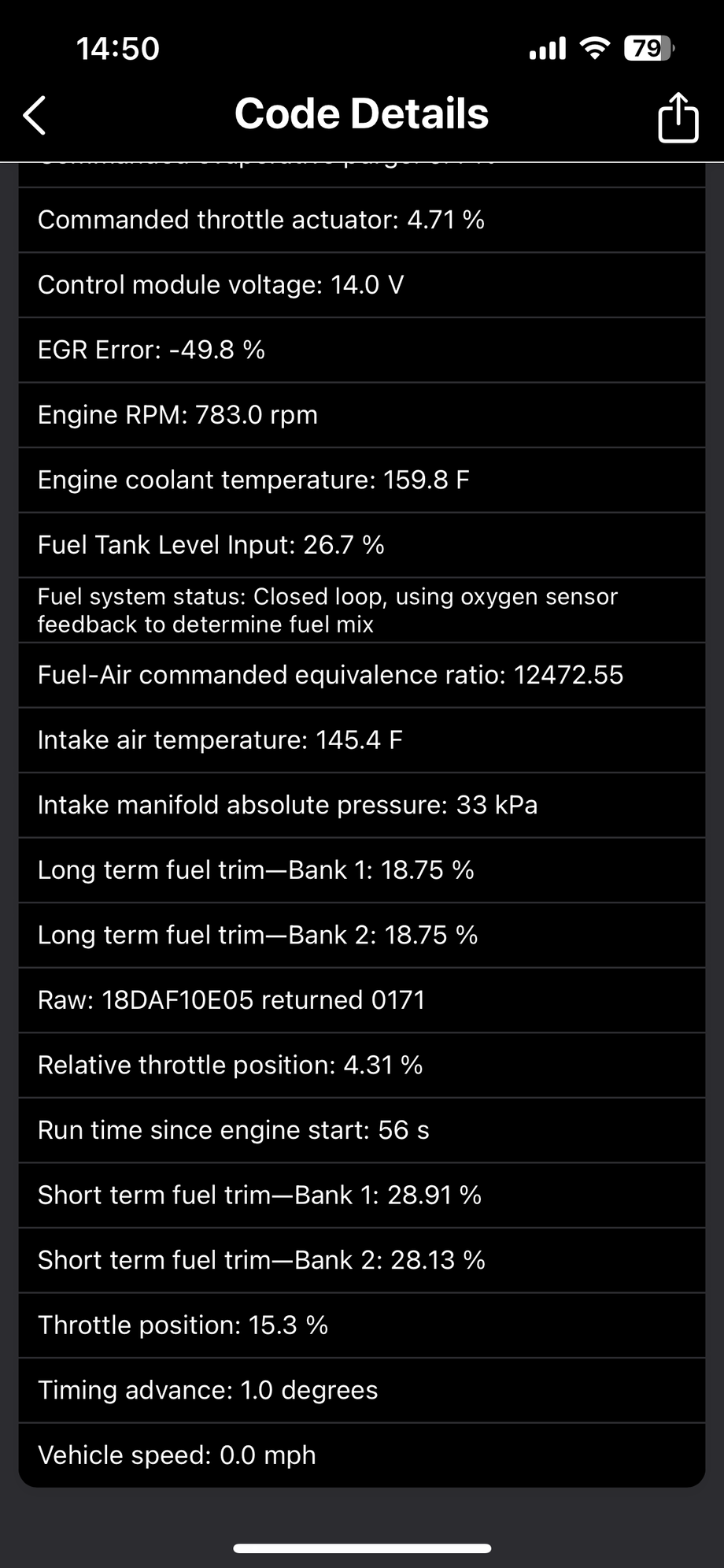 Some more info on the fuel trims and and fuel/air ratio. Not sure if that matters but I�ll throw this in here anyways. 