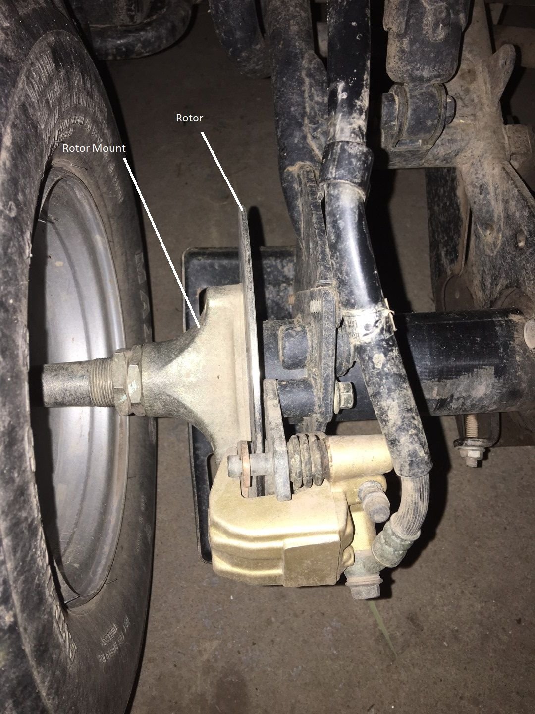 06' ETON 90 Viper (2 stroke) rear brake rotor loose