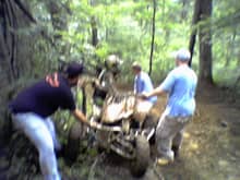 Just pulled this 400EX out of the tree's.  He broke the shifter off and only had 2nd gear.                                                                                                              
