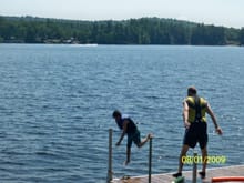 acton, me on mousem lake :D Kids going for a dunk