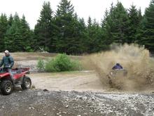 mat playing in the mud- beergut spitting out some mud :/