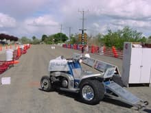 Heres the machine I set the record on .1.96 sec in 100 feet at 56 MPH . Thats on street asphalt NOT VHT at a drag strip .                                                                           