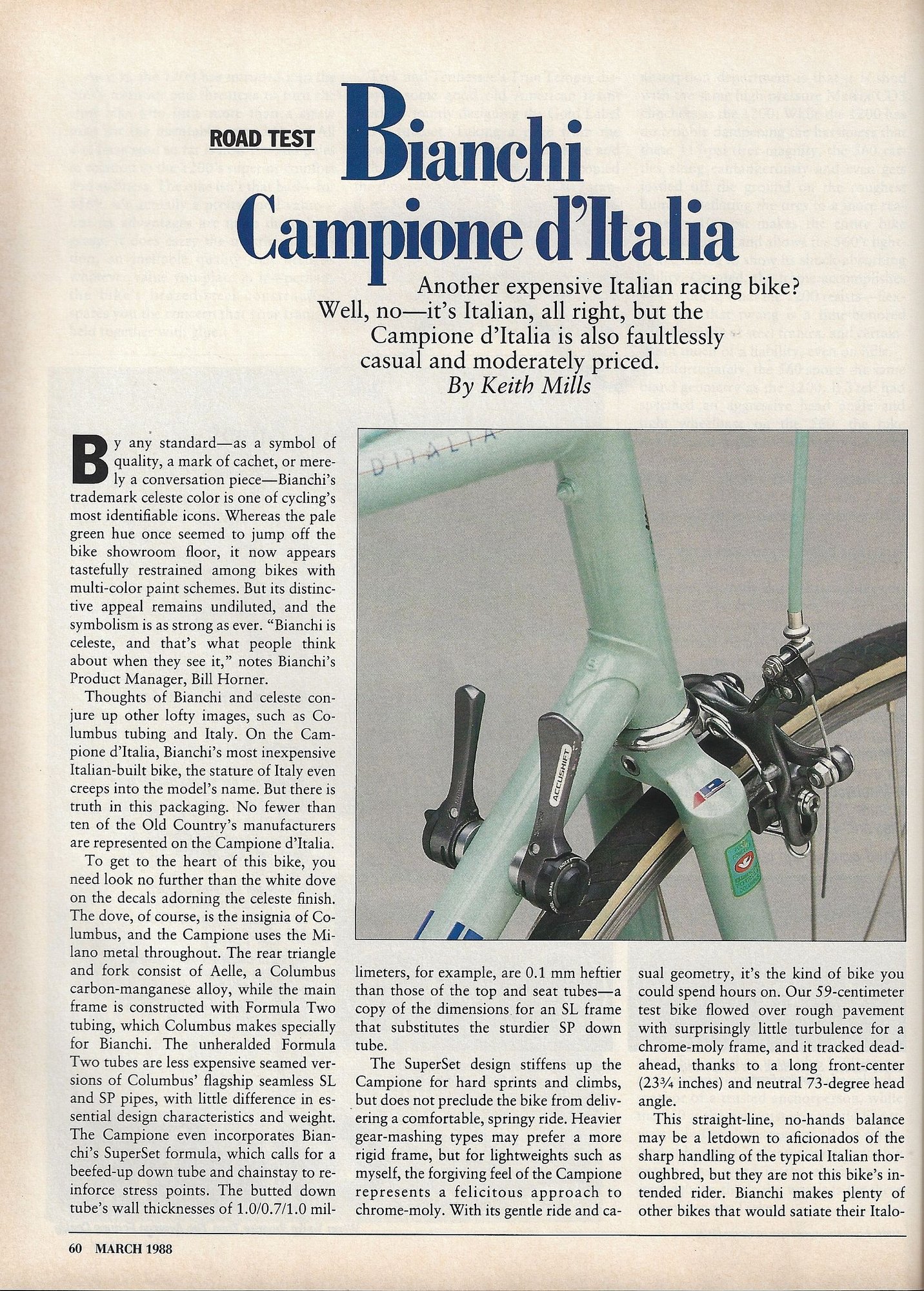 Road Test/Bike Review (1988) BIANCHI Campione d'Italia