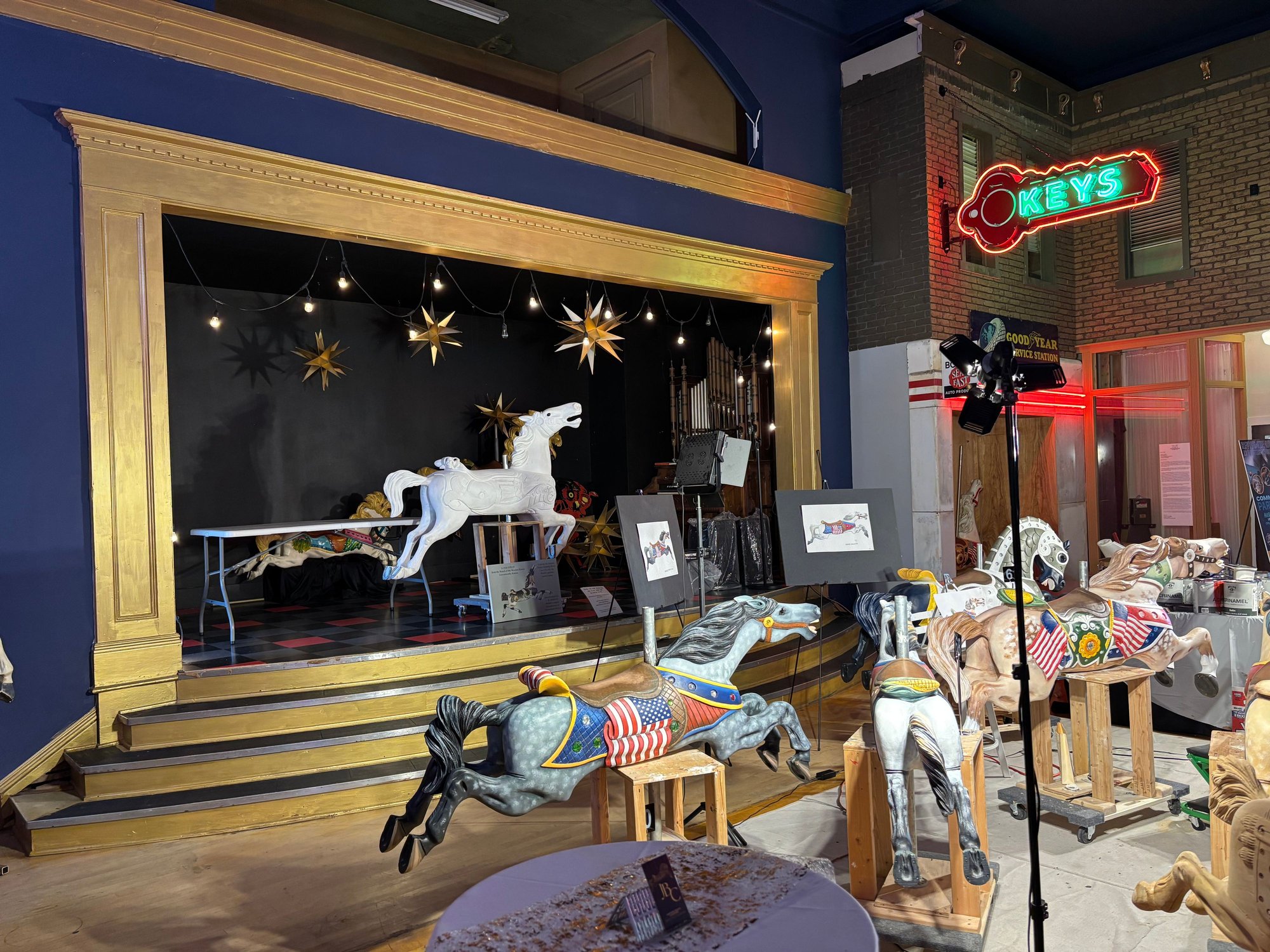 Carousel horse painting stage