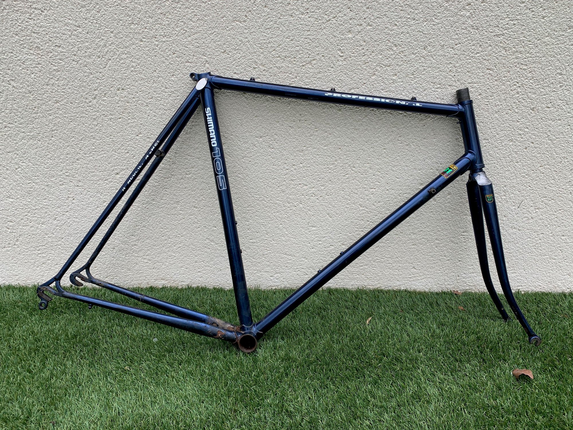 bare aluminium bike frame
