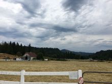 Clouds welcome, but no rain today - just in the Cascade Mts.
