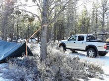 Slept in hammock.  Got down to 20 F.