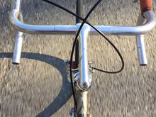 The project hinges on an answer to the question— Does a tall but short TT bike make for a good upright city bike?  The trial bars/stem/saddle/wheelset for the evaluation are presently on another project bike awaiting spousal input (so I’m not holding my breath)