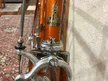 Here is a big departure.... Campy side pulls I had laying around .... in the 70s I rode with a guy who had one of these, and his mods were a triple Campy crank and a set of Campy side pulls.... people did that back then if they could
