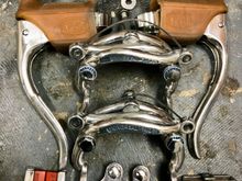 These are my Model 61 center pulls, after cleaning and polishing. Need new pads, but the best part is the original gum hoods are pristine and soft, which seems hard to find. I have some repros, but they are not like this...