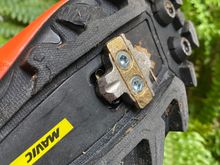 Shaved down inside lug on Mavic Crossmax Elite to fit Favero Assioma SPD conversion
