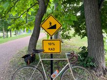 At the foot of the bridge I found this: 10% RAD? Oh come on now, the bridge is completely rad!!