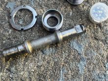 Bottom bracket is from Brampton, spindle is Phillips, which is apparently the regular set up with the Catalinas of this era.