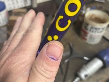 What’s left of the paint on my hand