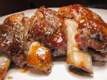 Pork loin ribs with sauce
