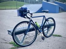 The skate park is near by, so all my bikes go down the ramps when we end up there. 
