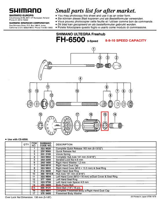 Shimano Ultegra Fh 6500 Bearing Problem Bike Forums