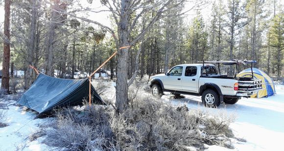 Slept in hammock.  Got down to 20 F.