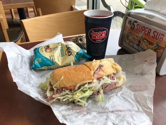 Stopped by Jersey Mike’s for a #6 combo a couple miles from the house.