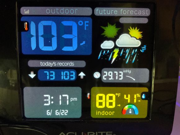 Might get to 105.  It’s hot in June but this isn’t normal 95 is about where it should be. 