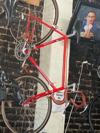 On wall of bike shop to get all dialed in 