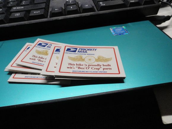 New frame stickers that are going into the box as it moves forward. 