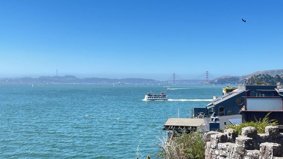 View of the Golden Gate Bridge from the outskirts of Tiburon. 