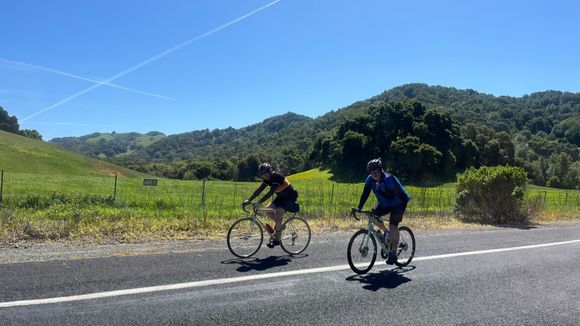 It’s always nice to enjoy the California hillsides  in the Spring months while they’re still green. I rode my recently built Univega Super Special in Golden State Warriors colors.