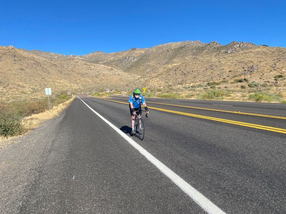 Karl hits the straightaway and zooms downhill