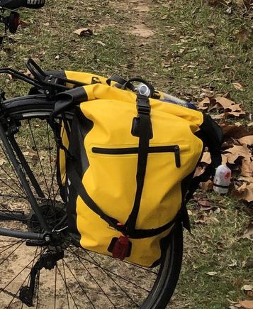 I generally have one I carry into the office and the other has repair items.  I ride with just one on frequently with no issues. Adequate attachment points for supplemental lights.