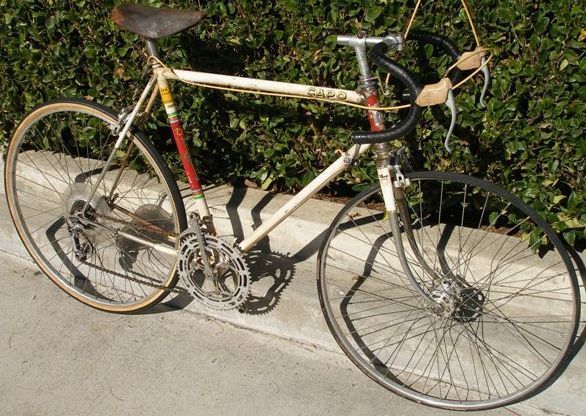 I bought this all-original (except the outsized 58T outer chainring) 1960 Capo Sieger several years ago. Note the adjustable-reach Ambrosio stem, which Otto Cap put on a lot of his bikes.