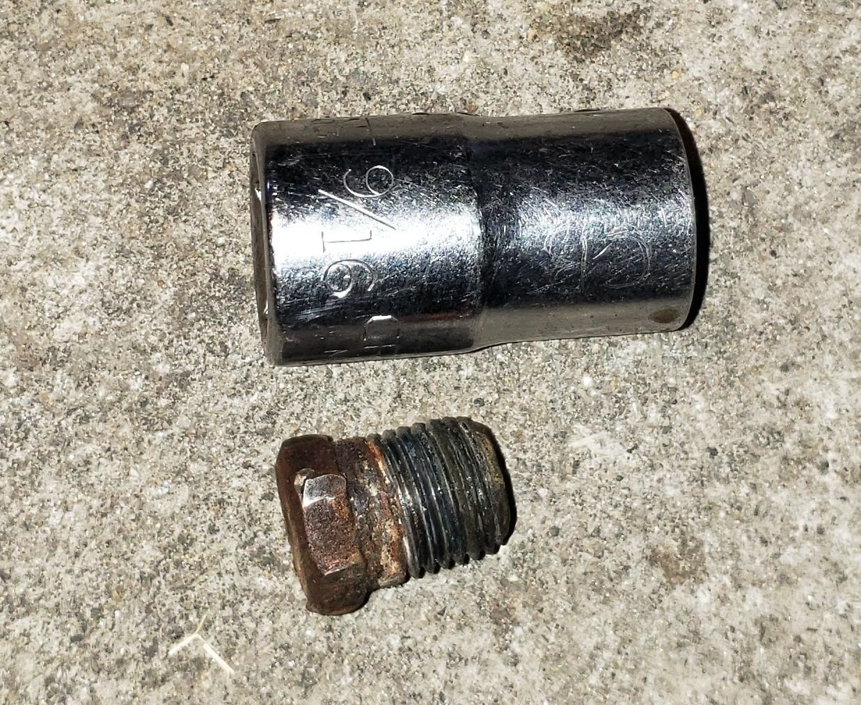 The block drain plug and 9/16