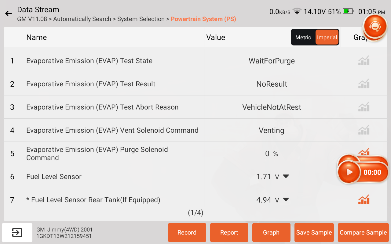 EVAP service bay test.
