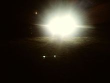At night just to show brightness.