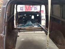 Prepping for sandblasting the interior 